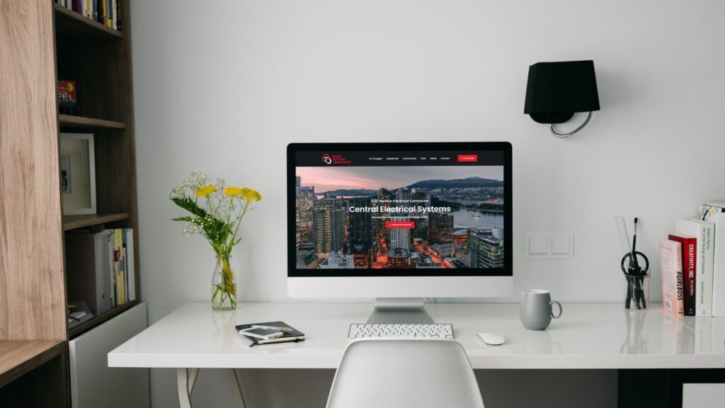 Central electrical systems web design web development homepage on desktop