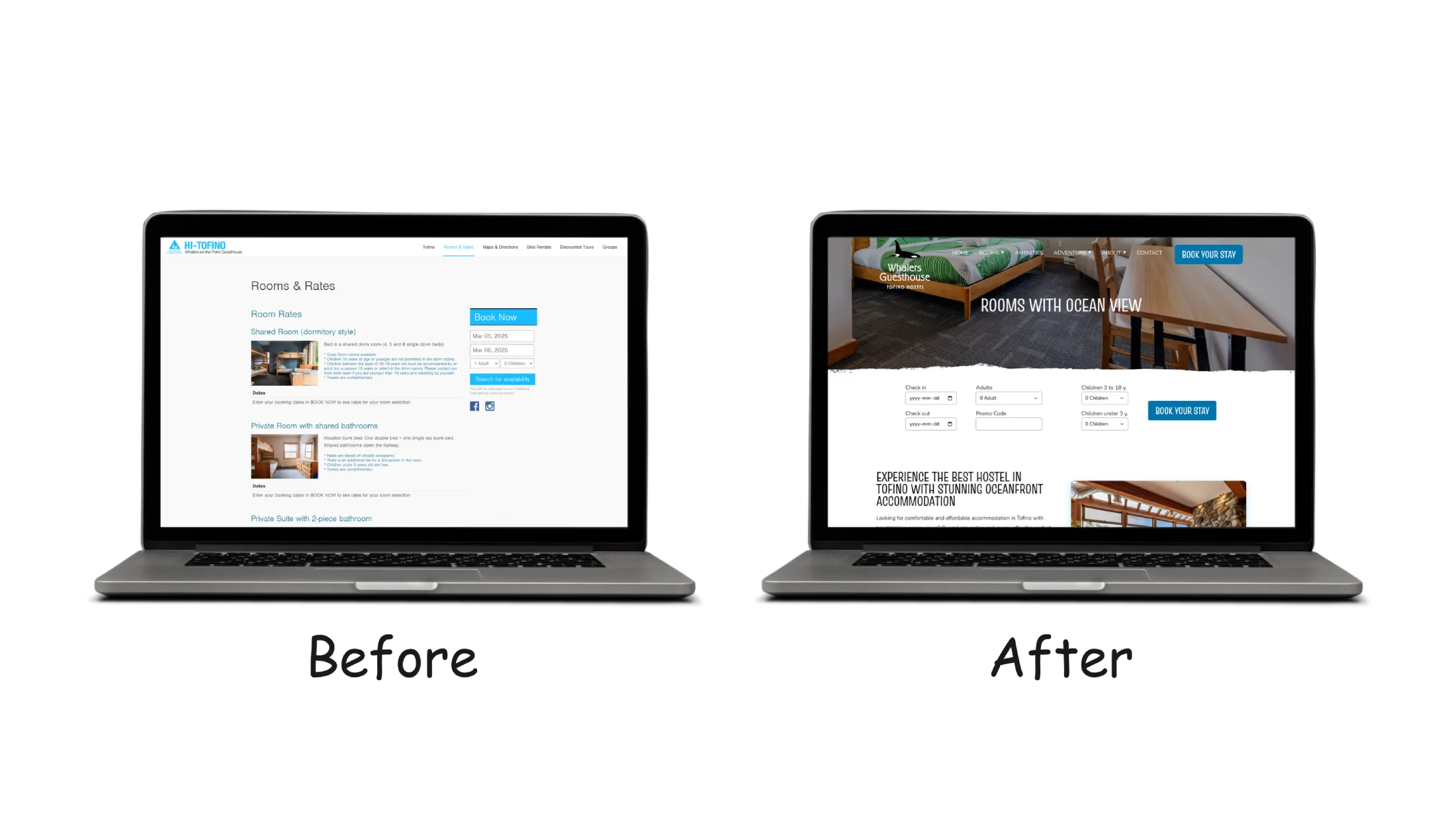 Tofino hostel before and after (2)